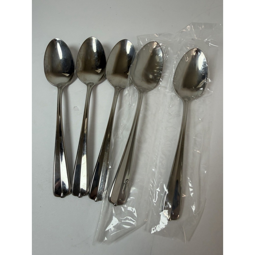 Oneida GALA IMPULSE Glossy Stainless Teaspoons USA 6 1/8" Lot Of 5